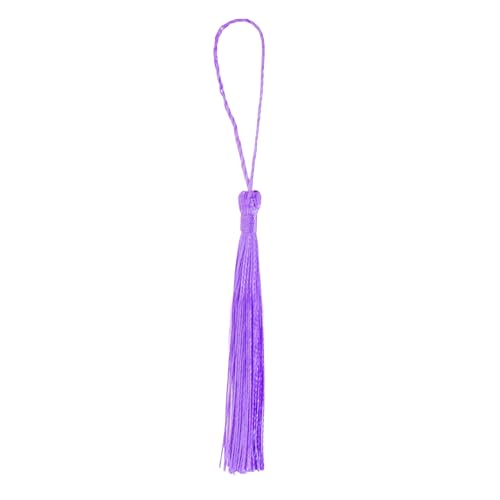 Image of Mandala Crafts Small Lilac Bookmark Tassels - 100 Bulk Silky Mini Craft Tassels with Loops for Bookmarks, Jewelry Making, Graduation Decorations, and Keychains