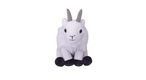 Wild Republic Pocketkins Eco Mountain Goat, Stuffed Animal, 5 Inches, Plush Toy, Made from Recycled Materials, Eco Friendly