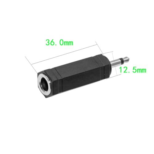 Adaptador de audio 3.5mm a 6.35mm, pack x3, negro miniatura 3
