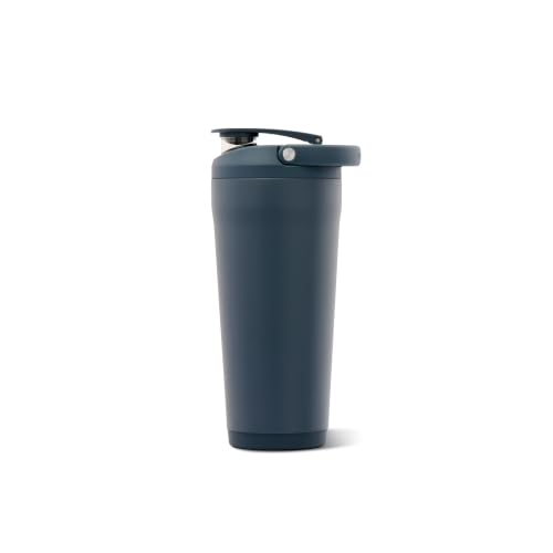 Image of HydroJug Insulated Protein Shaker Bottle 24 oz, Silent Mixing, Cascade | Leak-resistant, triple wall insulated, flip-top cap, antimicrobial Tritan lid, bucket handle, cup holder fit, dishwasher safe