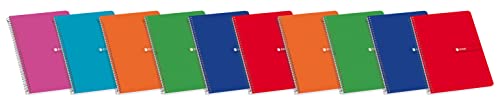 Enri, Cuadernos A5 (Folio 4º), Tapa Blanda, 80 Hojas Rayadas. Pack 10 Libretas, Colores Aleatorios