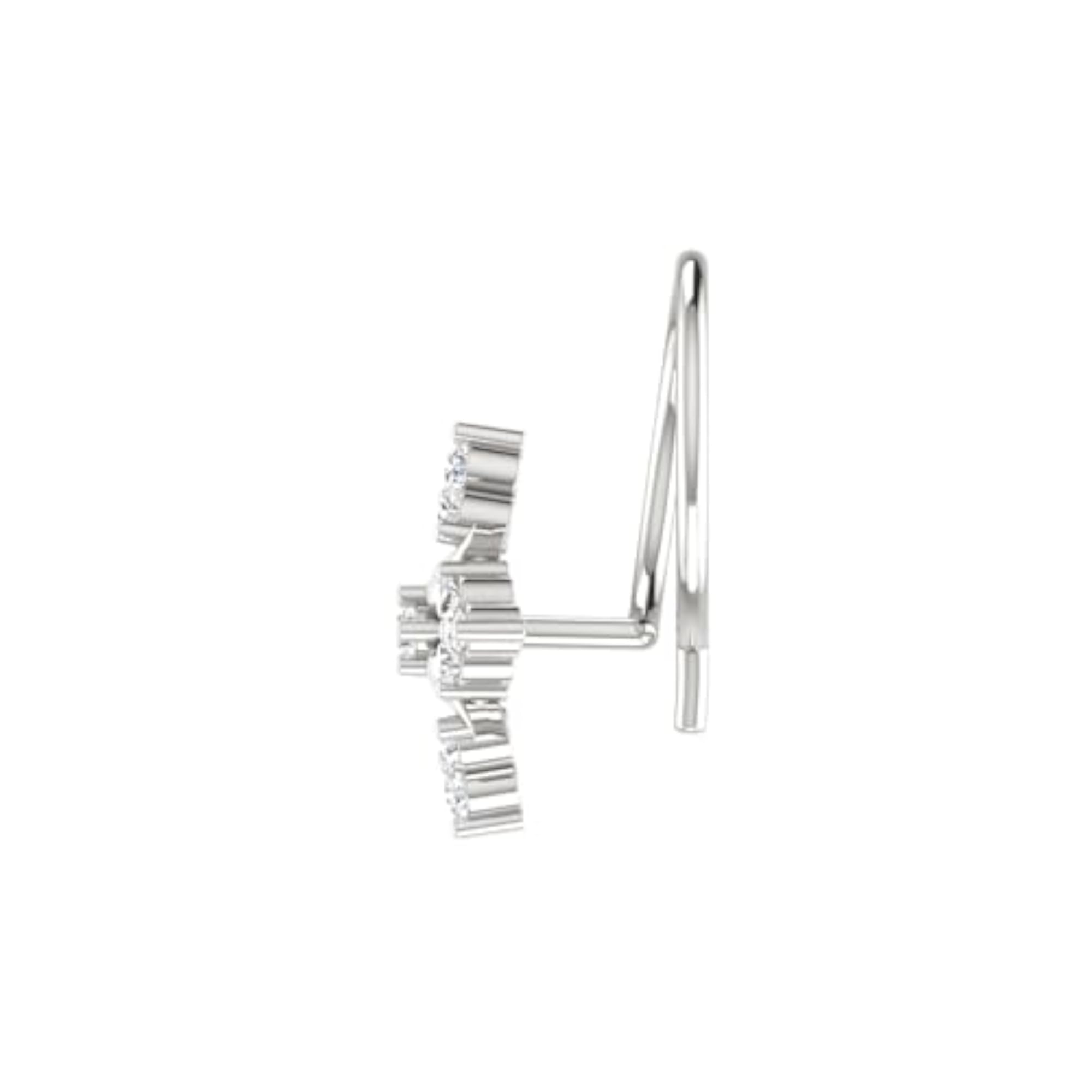 Women's 14Kt White Gold Stud Nosering, Chic