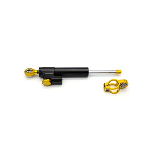 PROCNC Motorcycle Steering Damper Stabilizer Fit for Yamaha YZF R1 R3 R6 R15 R125 R25 FZ1 FZ8 FZ09 MT09 GSXR 600 750 1000 CBR600RR 1000RR ZX6R ZX636 ZZR1400 Z1000 (Black+Gold)