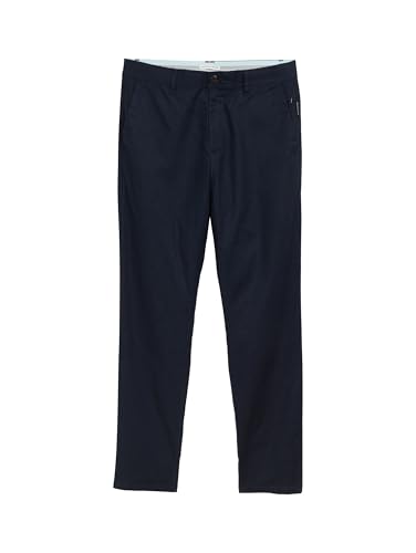 TOM TAILOR Chino Hose mit Leinenanteil, Tarmac Grey Chambray, 34/34 – Ansicht 3