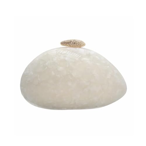 Image of Women Acrylic Evening Clutch Chic Shell Purse Egg Handbag Marble Shoulder Crossbody Bag for Prom Cocktail Party