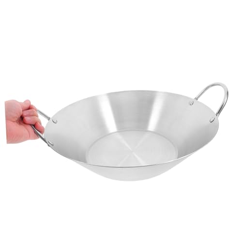 Wok de acero inoxidable Cabilock con doble asa y fondo plano miniatura 4