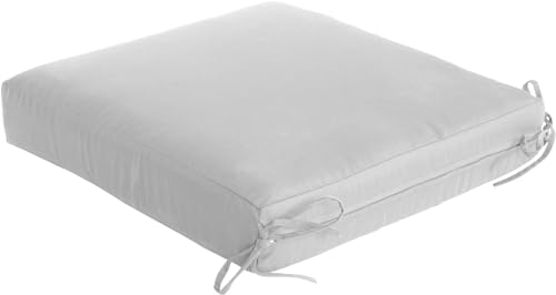 Image of QILLOWAY Outdoor Chair Cushion Set with Strings,Replacement Outdoor Cushions for Patio Furniture.(Light Grey)-Sets of 2