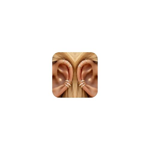 Image of Ear Cuffs Non Piercing Chunky Ear Cuff Earrings for Women Non Tarnish Clip on Cartilage Earrings Trendy Jewelry No Pierced Ears Fake Earring Set Fashion Accessories Jewelry Birthday Gifts