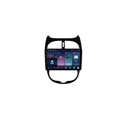 Radio Coche 2 DIN para Peugeot 206 Pantalla Táctil Navegación GPS