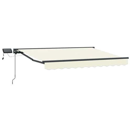 Brise Soleil Store Banne Manuel à LEDs Crème 3 x 2,5 m pour Patio et Balcon