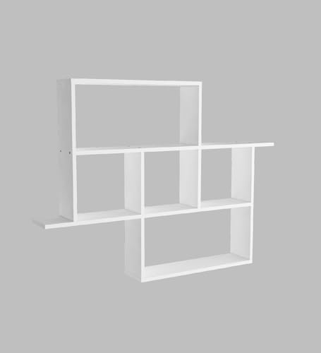 Image of Cedric Multipurpose Modular Wall Racks /Shelves /Organiser /Decor Particle Board Wall Shelf (Number of Shelves - 6, White)