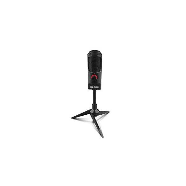 Ozone Gaming Mikrofon Rec X50 -OZRECX50- Streaming-Mikrofon, Kondenselektrode, omnidirektionaler Klang, LED-Beleuchtung…