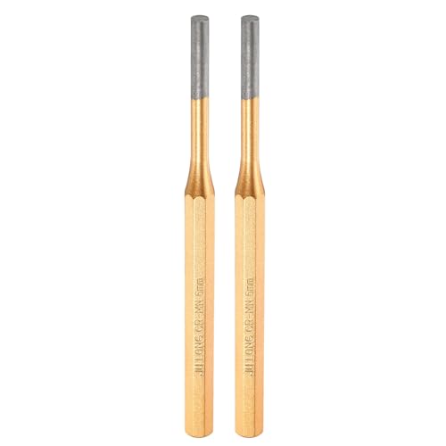 sourcing map 2pcs Pin Punch 6mm(1/4") 150mm Length Metric Non-marring Alloy Steel Cylindrical Alignment Punch Drive Pin Tools for Automotive Watch Repair Jewelry Craft