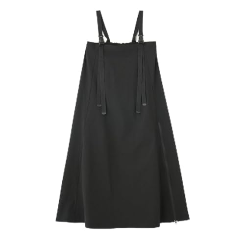 [ローズバッド] ZIP FRONT SUSPENDER JUMPER SKIRT DRESS BLACK ONE SIZE