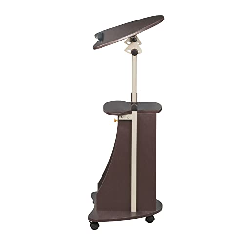 : Techni Mobili Sit-to-Stand Rolling Adjustable Storage Medical Laptop Computer Cart, Chocolate (B005) - image 9