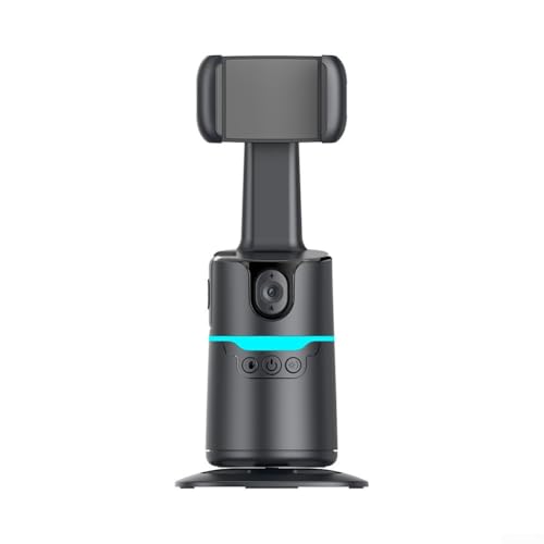 AugustknowU Auto Face Tracking Tripod 360° Rotating Auto Tracking Phone Stand, Smart Phone Stand with Gesture Recognition for Live Video Recording(Black)