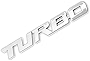 Turbo Car Emblem, 3D Letter Emblem Badge Sticker, 3D Metal Turbo Premium Car Side Fender Rear Trunk Emblem Badge Decals, 3D Metal Turbo Emblem Decoration Stickers Fit for All Cars (Sliver)