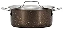 Bon Chef 60027COFFEE 36 oz Hotstone Coffee Cucina Round Dish with Lid - Induction Bottom