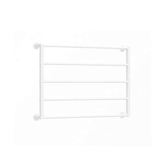 UWYTGF Wall-Mounted Scarf Hangers,Metal Clothing Retail Store Silk Scarf Blanket Organizer Scarf Display Stand,Multi-Purpose Ties Shawl Belt Towel Pants Storage Rack Space-Savin,White,L80*H60Cm