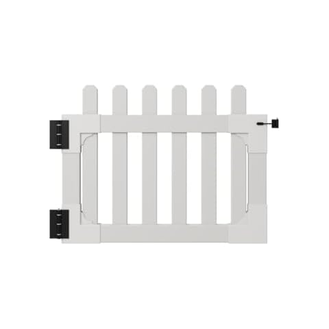 33.5in H x 42in W (1 Gate) No Dig WamBam Newport Gate Kit, White Vinyl Picket Fence Gate Kit for Newport Fence Panels, Gate for Backyard, Patio , Outdoor, or Garden Fence, ZP19004 Cover