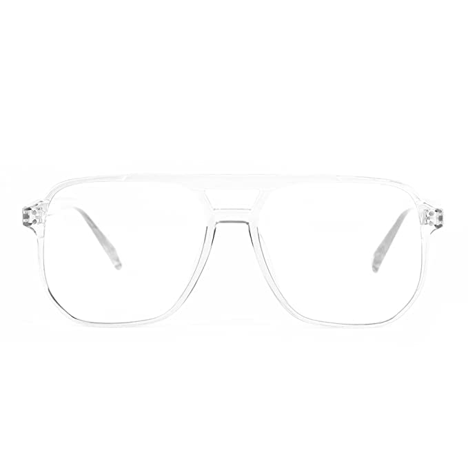COF- Polygon Acetate Frame with and Double Bridge, Retro Full Rim Eyewear for Men Women (white)