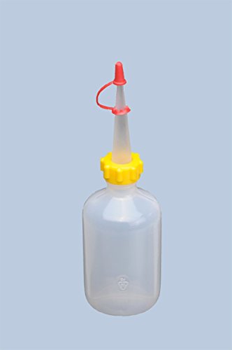 hünersdorff Quetschflasche 50ml, LD-PE, lebensmittelgeeignet, für besonders feine Dosierung, mit stabiler Überwurfmutter und Tropfverschluss, für Küche, Labor oder Hobby, Natur