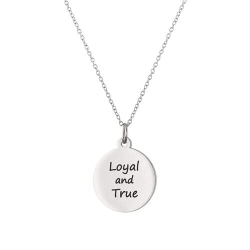 Stone Armory Oklahoma State Jewelry - LOYAL AND TRUE Engraved Pendant Necklace - Hypoallergenic and Adjustable 16-18in - Oklahoma State Accessories
