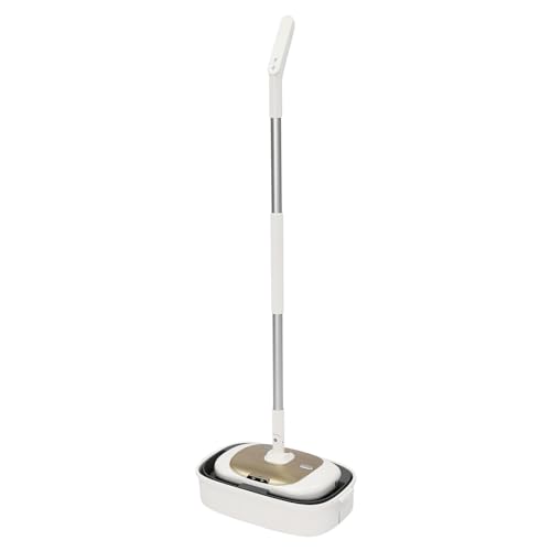 Gold, White 40W Elektrischer Mopp mit Reinigungseimer, Schnurloser elektrischer Mopp für die Bodenreinigung, Schnurloser,mit 3*2000 mAh Lithium-Batterien,60dB,42.5*26.7*24 cm