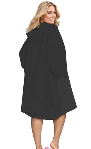 KFUBUO Surf Poncho Changing Towel Swim Robe with Pocket Plus Size Terry Cloth Swim Cover Up for Women Towel Poncho Hoodie