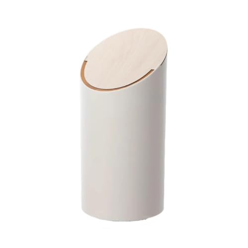 Poubelle avec couvercle en bois au design minimaliste pour salle de bain