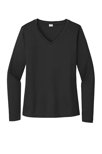 値下げ不可　SASHIKO STRETCH V-NECK LONG SLEEVE SPORT-TEK Women's Long Sleeve PosiCharge Competitor V-Neck T-Shirt