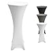 Beautissu Stretch Stehtischhusse Stella für Bistrotisch Ø 60-65 cm, Elegante Stretchhusse weiß als Tisch-Überzug
