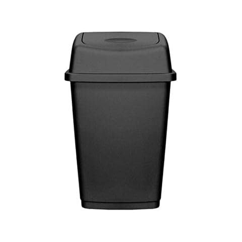 VTL® 50 LITRE PLASTIC WASTE SWING BIN - KITCHEN - HOME - RUBBISH - DUSTBINS - BLACK Cover