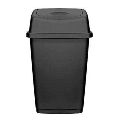VTL® 50 LITRE PLASTIC WASTE SWING BIN - KITCHEN - HOME - RUBBISH - DUSTBINS - BLACK