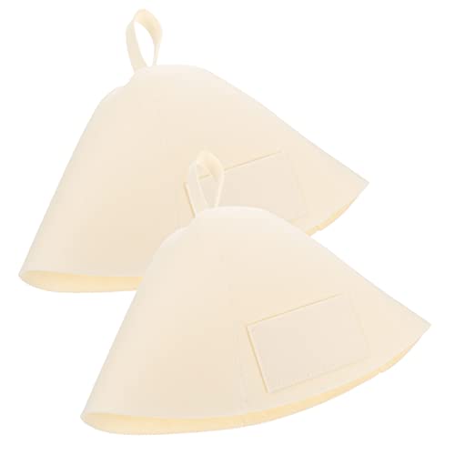 LOORGVEL 2 Piezas Gorros de Sauna de Fieltro para Mujer Gorros Térmicos para Baño y Ducha Transpirables y Absorbentes para SPA y Sauna Casa
