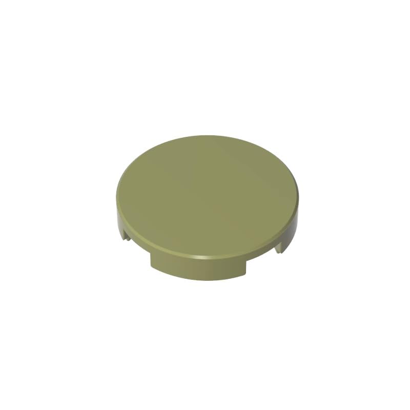 Gobricks 14769 Circular Plate Tile Round 2x2 with Bottom Stud Holder 50 Pieces GDS-611 Compatible with Lego Building Blocks Color:Olive Green — image 1