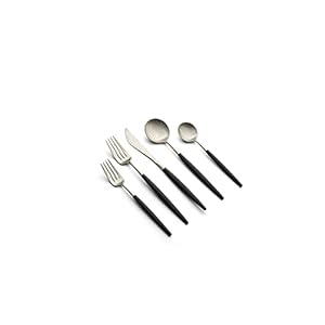 CAMBRIDGE Silversmiths Sojourn Black Satin 20-Piece Flatware Set, Service for 4