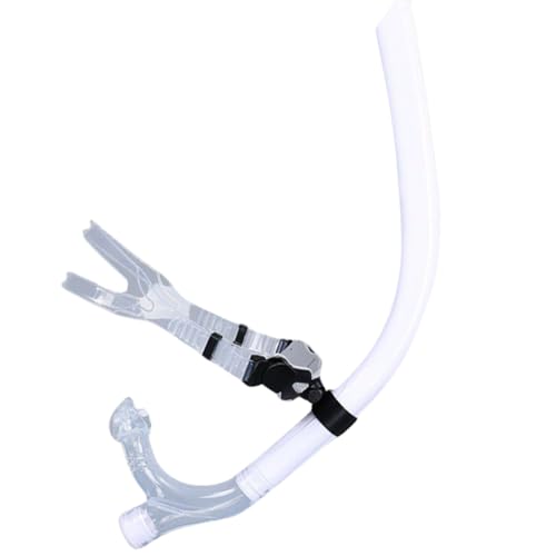 Kexpery Boccaglio in silicone per allenamento di nuoto, boccaglio anteriore a montaggio centrale, comodo tubo per nuoto e respirazione frontale, per snorkeling, immersioni subacquee, apnea, nuoto