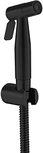 Rociador de bidé para inodoro negro de acero inoxidable con kit de mano para grifo de baño 2