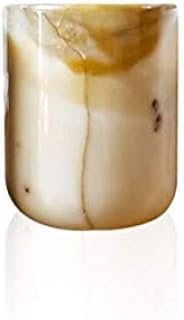 Vaso de mármol amarillo Siena Glass en Siena Yellow Marble Made in Italy H 10 cm
