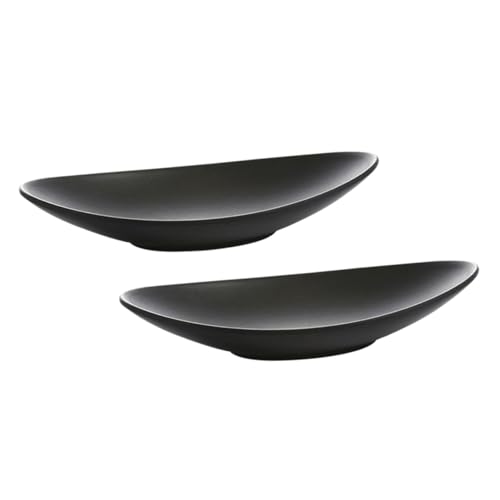 Set de 2 platos pequeños de melamina negros para sushi miniatura 1