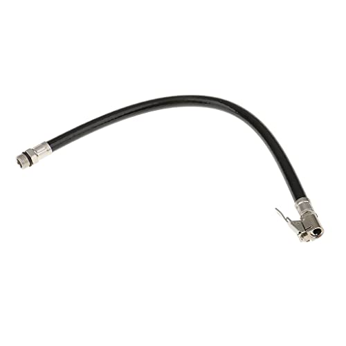 MonkeyJack Motorcycle Car 1/4PT Male Threaded Rubber Inflating Hose Air Tire Pump Black