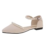 Sandales d'été élégantes pour femme - Escarpins pour femme - Sans talon - Sandales fermées - Sandales à talons bas - Chaussures de travail classiques - Chaussures plates - Chaussures de fête