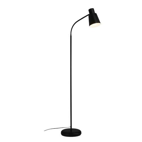 BRILONER - Stehlampe, Stehleuchte, Deko im Wohnzimmer, Leselampe, Schwenkbare Lampe, Wohnzimmerlampe, Fußtaster, Indirekte Beleuchtung, Schlafzimmerlampe, Bürolampe, 128x21x43 cm, Schwarz