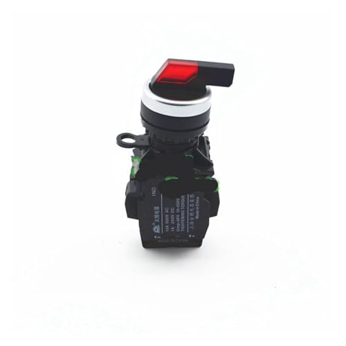 Interruptor pulsador selector de mango largo de 2 posiciones rojo con luz