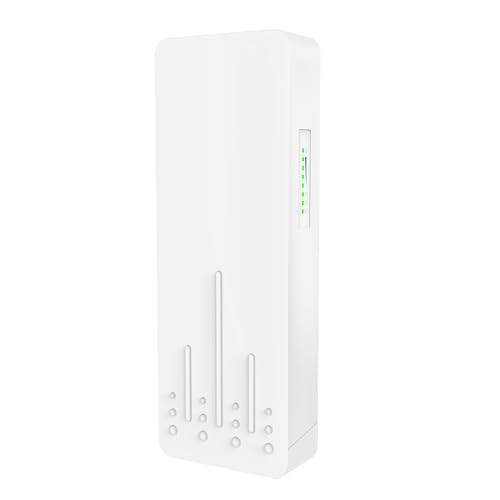 Lazmin112 Puente Inalámbrico de Alta Potencia de 900 M, 5,8 GHz, 5 KM de Largo Alcance con 2 Puertos Gigabit y Clasificación IP65, para Granjas, Sitios de Construcción, Grandes Áreas (Enchufe de