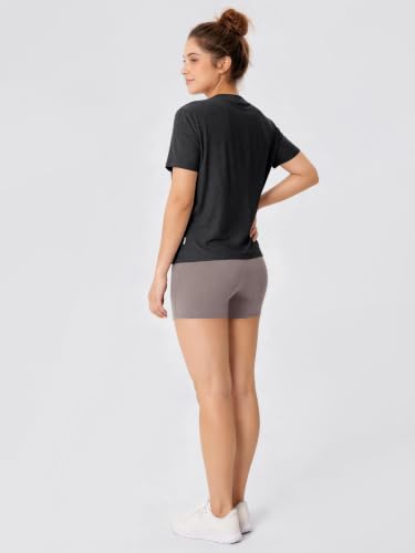 Image of ODODOS Women's Performance Cropped Tee Ultra Soft odSTRATUM Tech Short Sleeve Relaxed Top Crew Neck T-Shirts