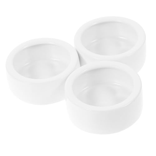 Milisten 3個 爬虫類の水やり器 ペットのトカゲ ハリネズミ ヘビのおもちゃ ヒョウモントカゲモドキの水皿 クレステッドゲッコー アクセサリー 爬虫類用品 ヤモリテラリウム キット 白い