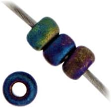 Miyuki 8/0 Japanese Glass Seed Beads 22gms SB401 in Black Grey OP. AB - Image 2