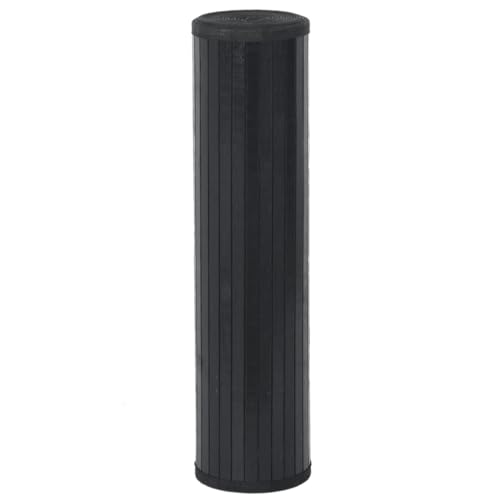 Alfombra de bambú rectangular negra 60 x 300 cm pasillero lavable con base de goma 4